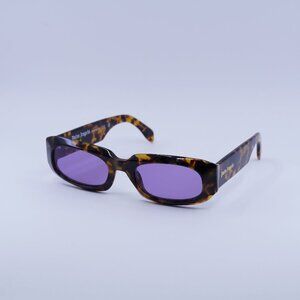 Palm Angels PERI104 NOAH 6037 Sunglasses Havana Rectangle Frame, Purple Lenses